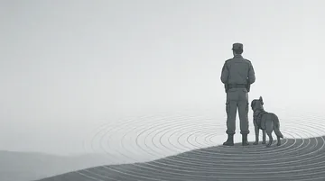 搜救犬训导员 【静默守望的轮廓】（AI绘画完成）