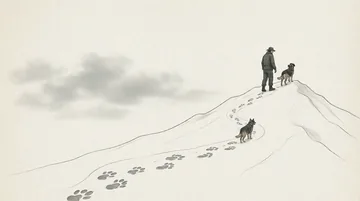 搜救犬训导员的工作场景（AI绘画完成）