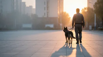 搜救犬训导员 党建PPT背景图 归途暖光：守护生命的温情