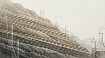 地质实验测试工程技术人员 党建PPT背景图 【岩心深处的初心：地层剖面与纯净留白】